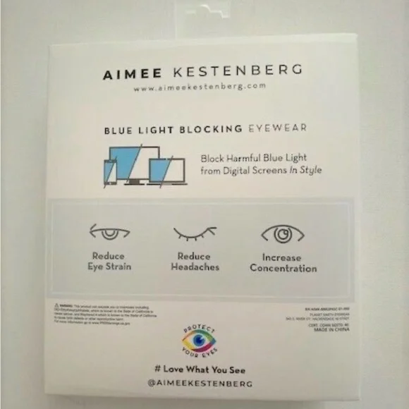Aimee Kestenberg Blue Light Blocking Eyewear Pair of Two Glasses and Case New - Picture 2 of 2